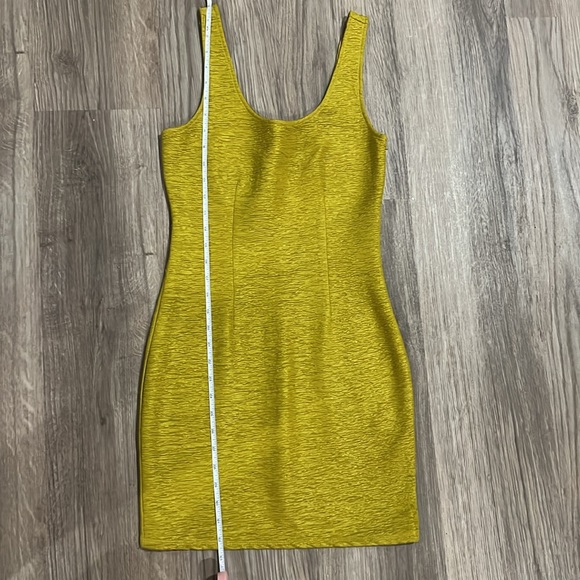 Yellow Green Chartreuse Bodycon Dress - Size S - Picture 2 of 10